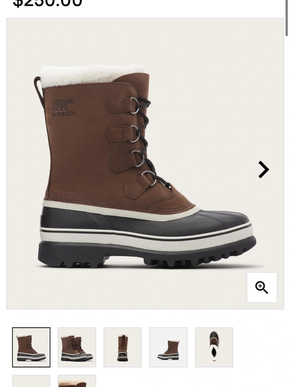 Sorel Men's Brown Lace-Up Waterproof Winter Boots with Fleece Collar